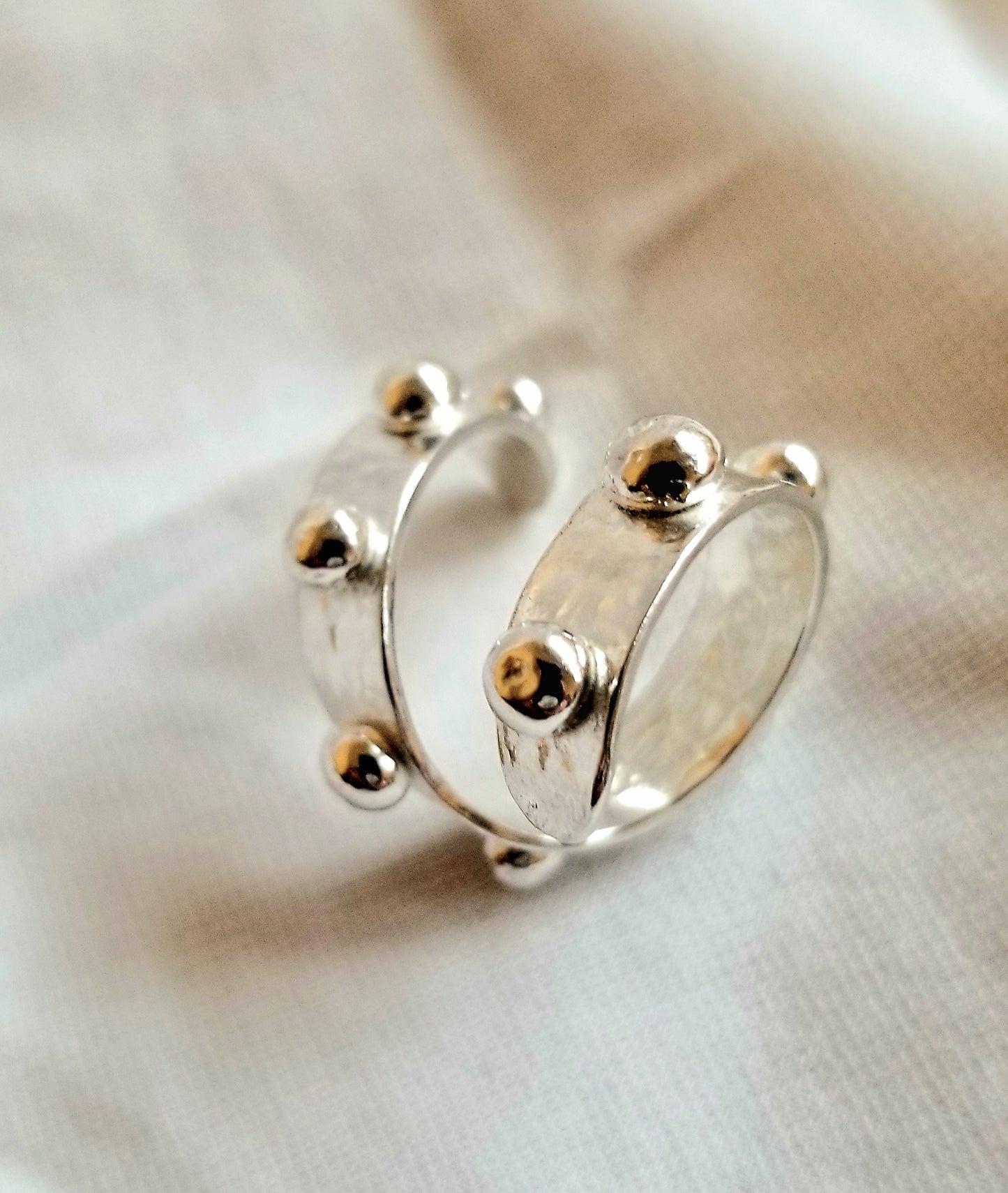 Spiral Ring with Ball Accents