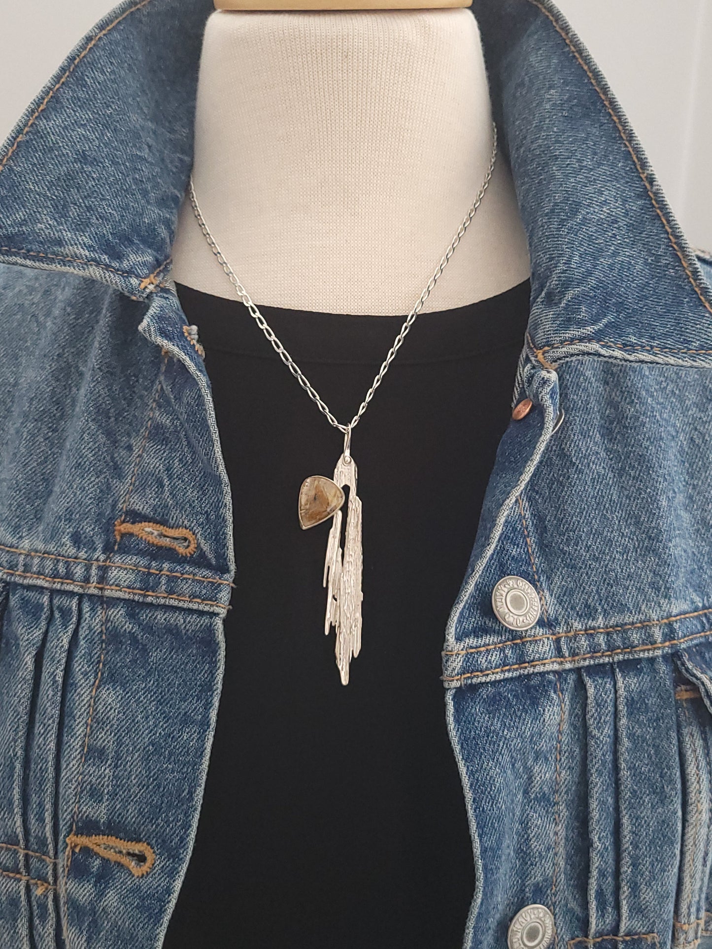 Rutilated Quartz and Broom Cast Pendant