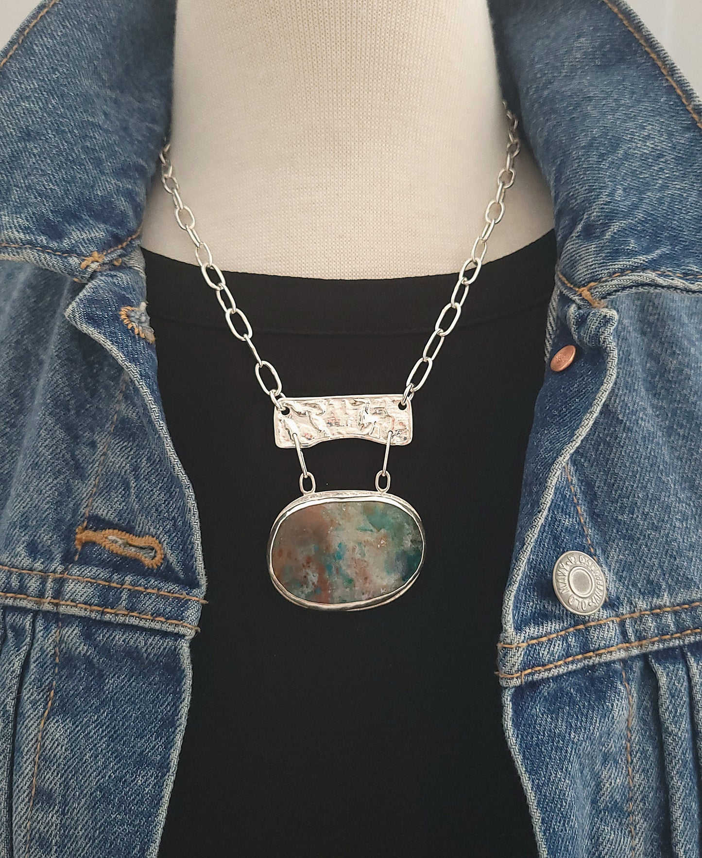 Necklace with Chrysocolla Stone