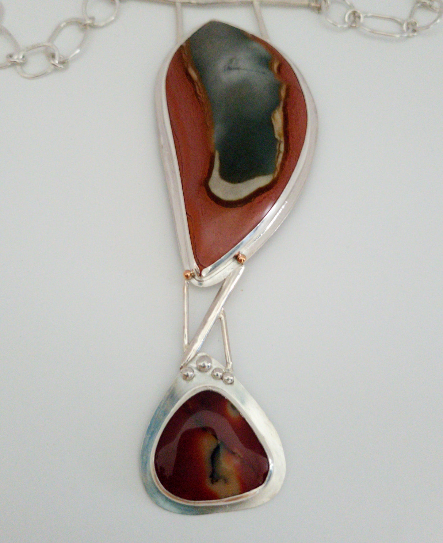 A Polychromatic Jasper and Mookaite Jasper Statement Necklace