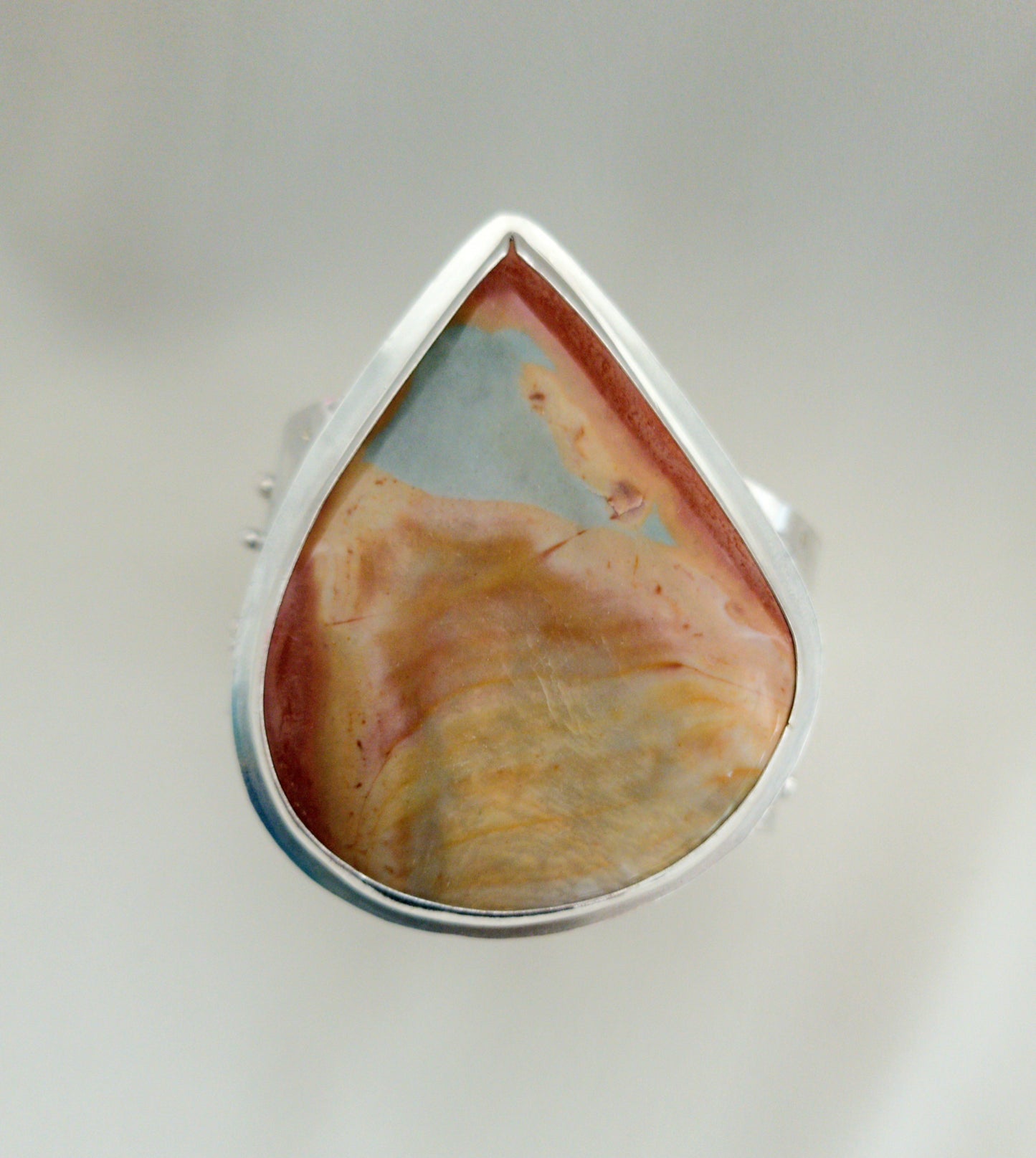 Silver and Polychrome Jasper Cuff Bracelet