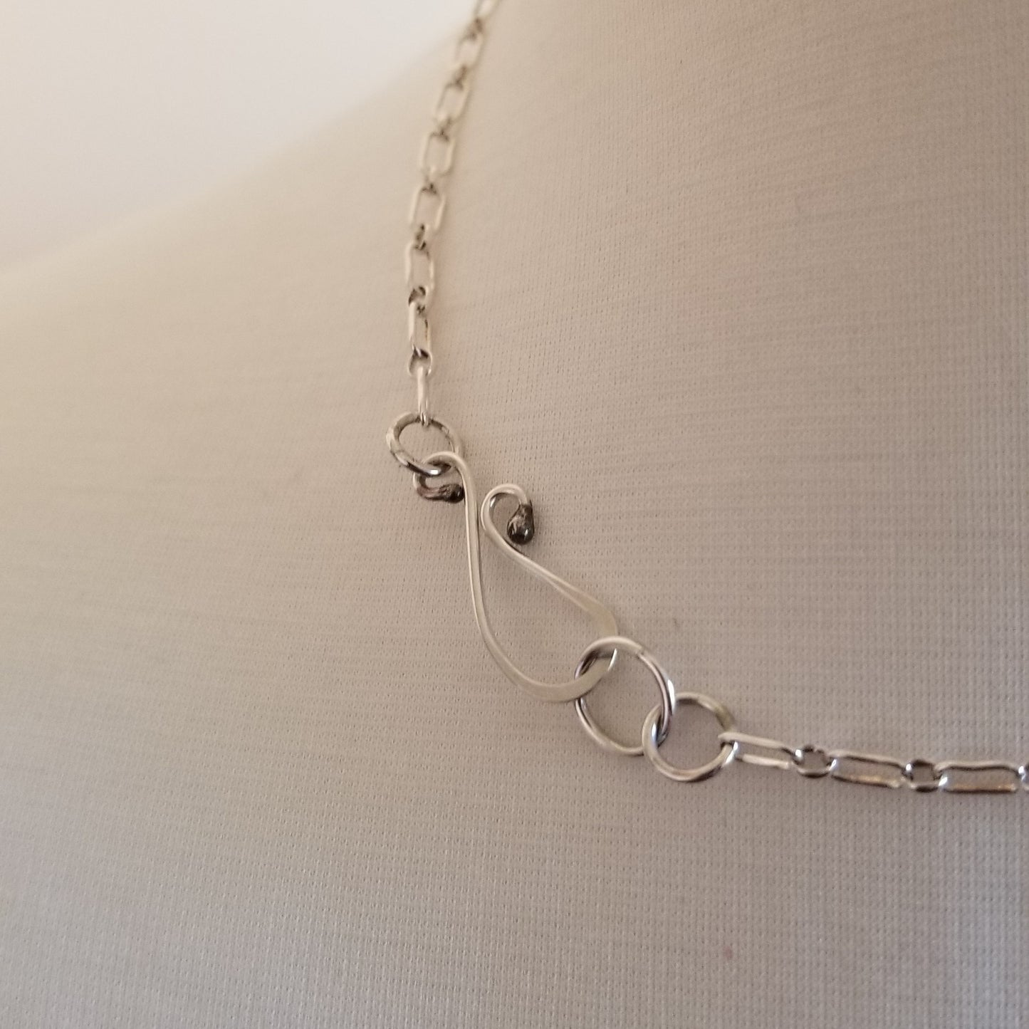 Drop Flower Necklace with Blue/Green Enamel Centre