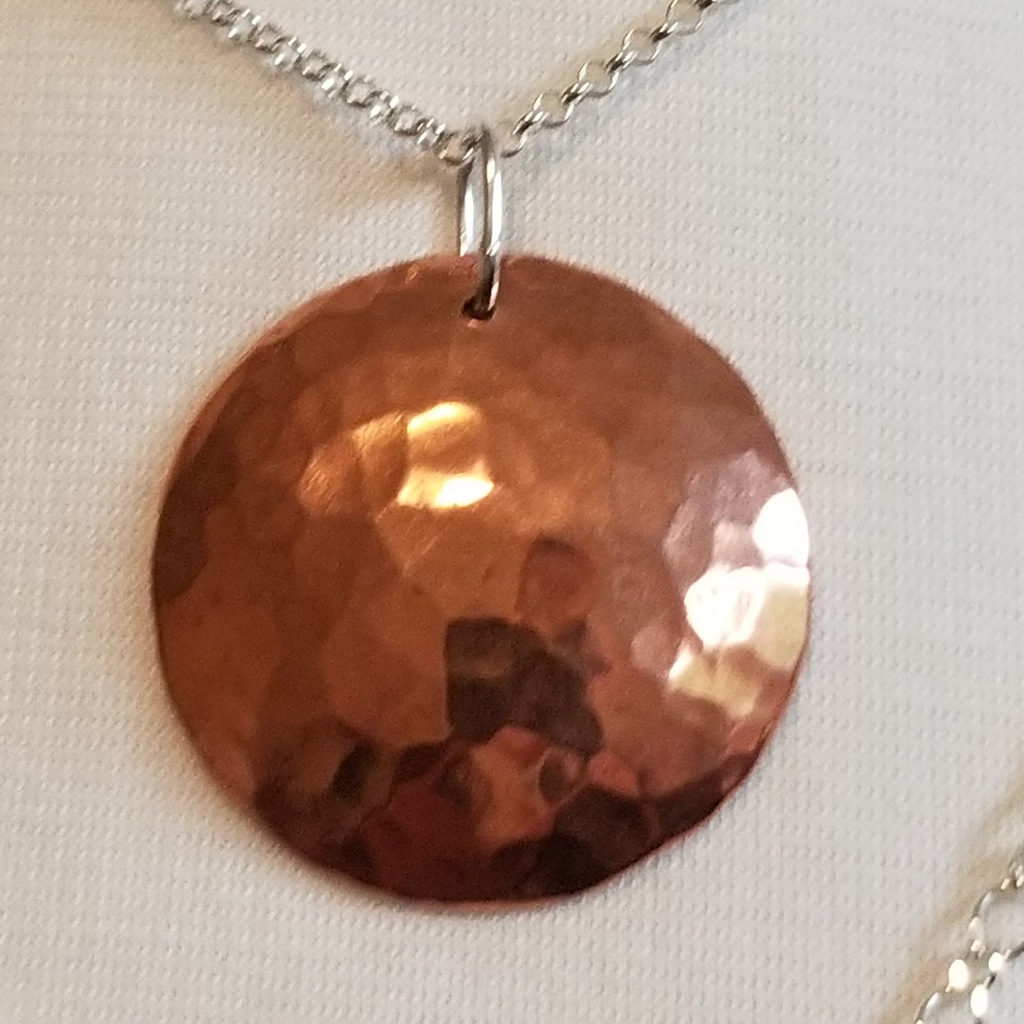 Triple Strand Silver Necklace with Copper, Brass and Agate