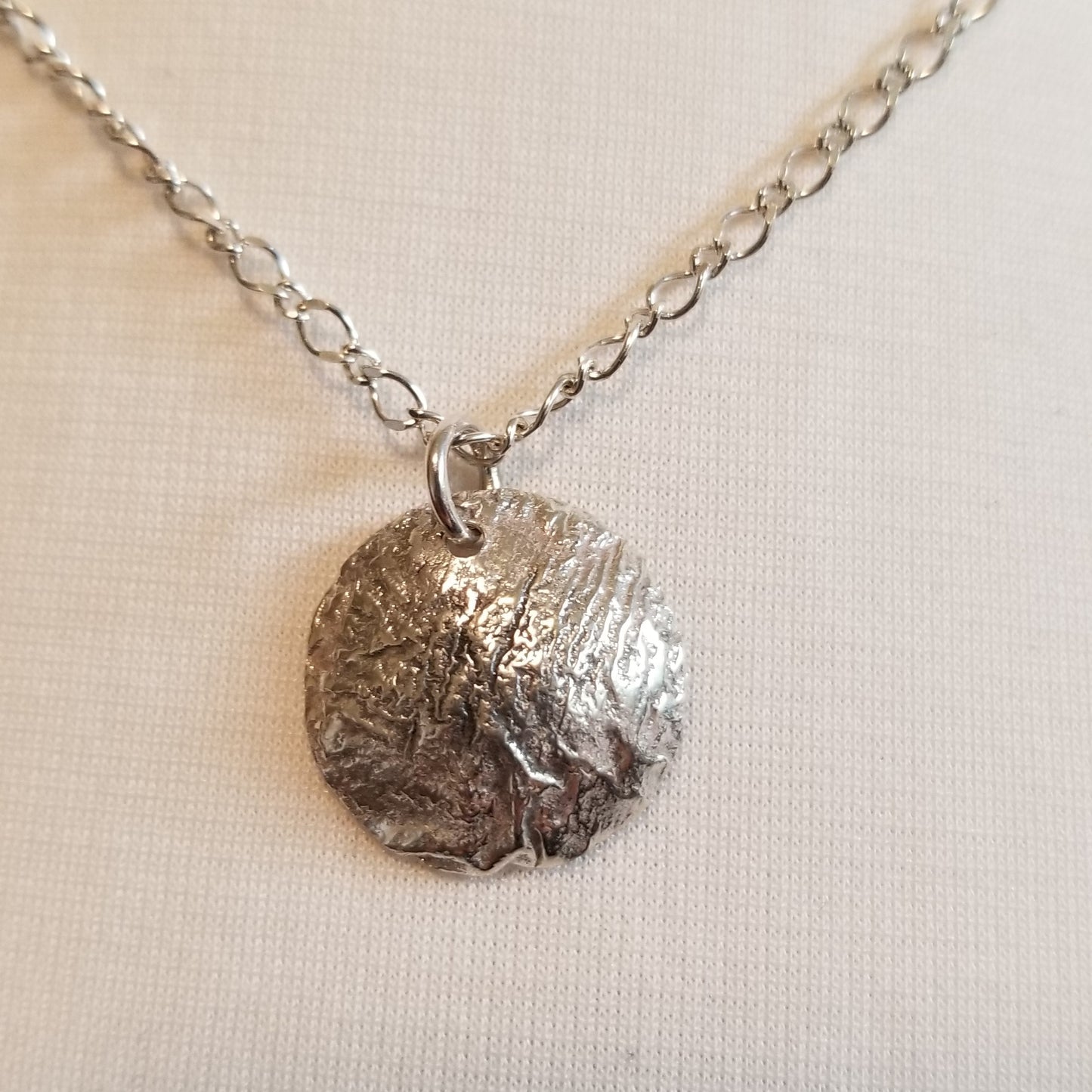 Triple Strand Silver Necklace with Silver and Prehnite Pendants