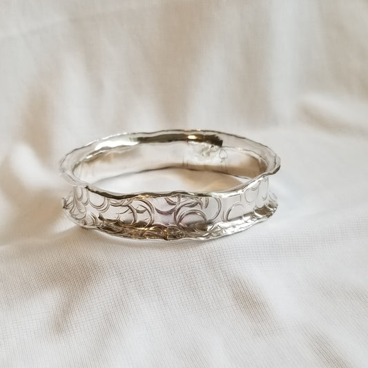 Textured Silver Bangle