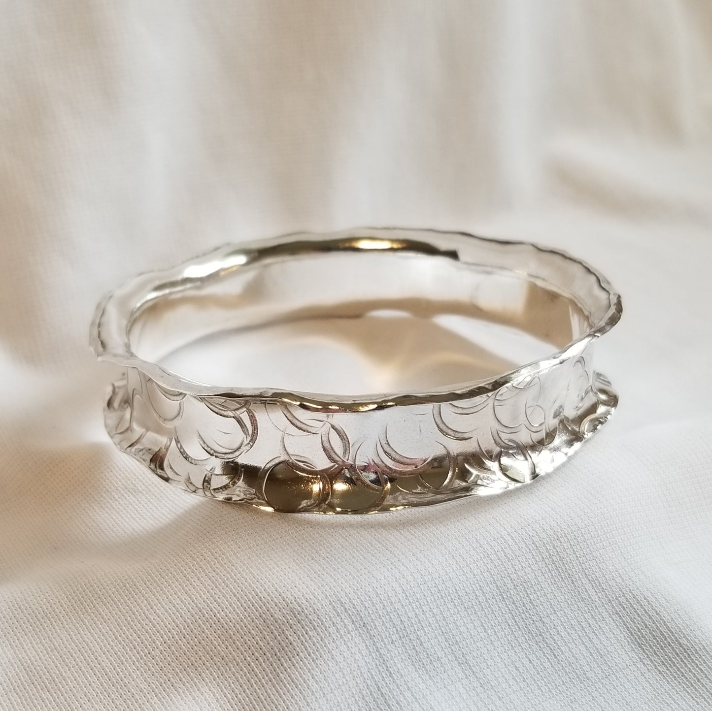Textured Silver Bangle