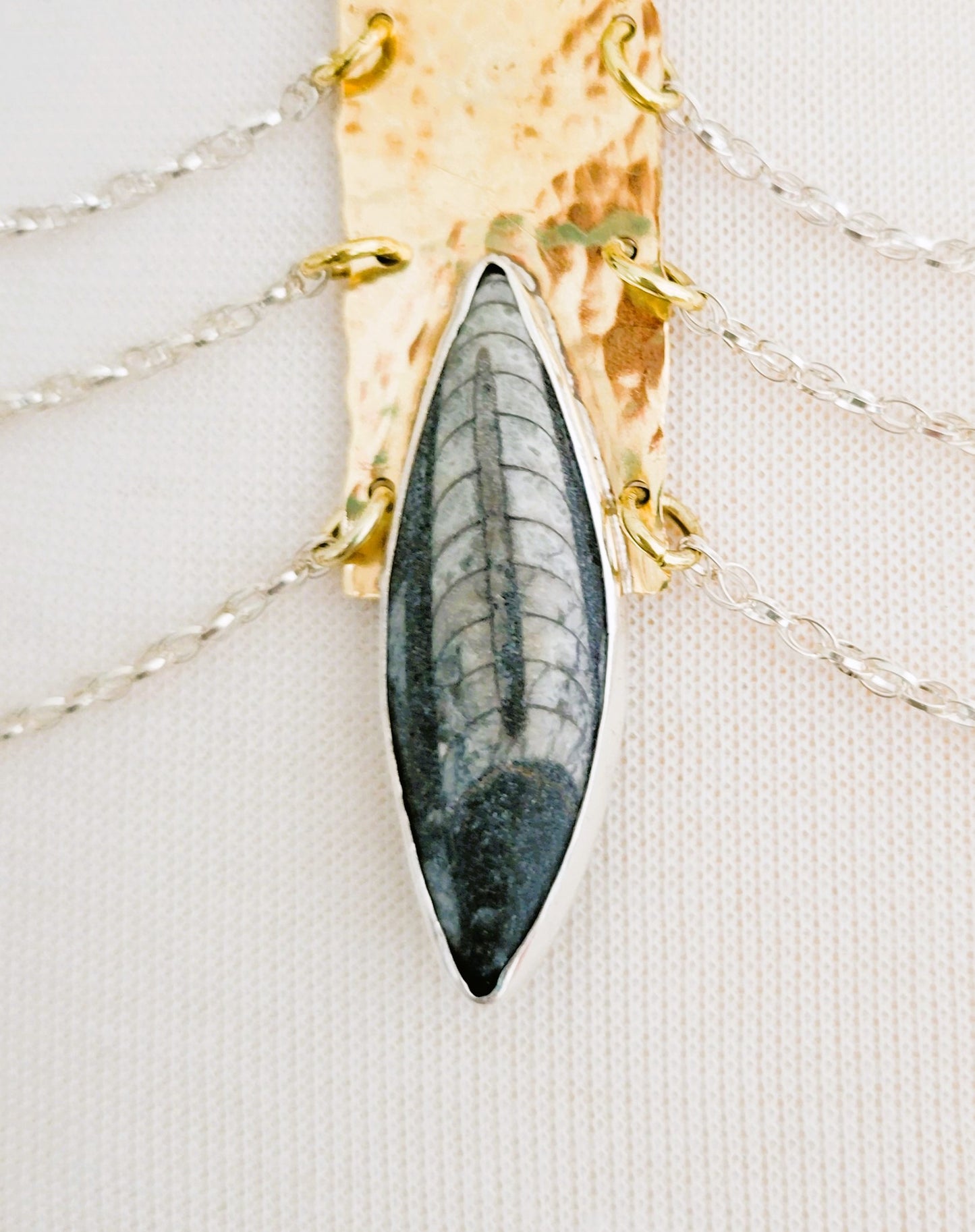 Brass and silver collar necklace