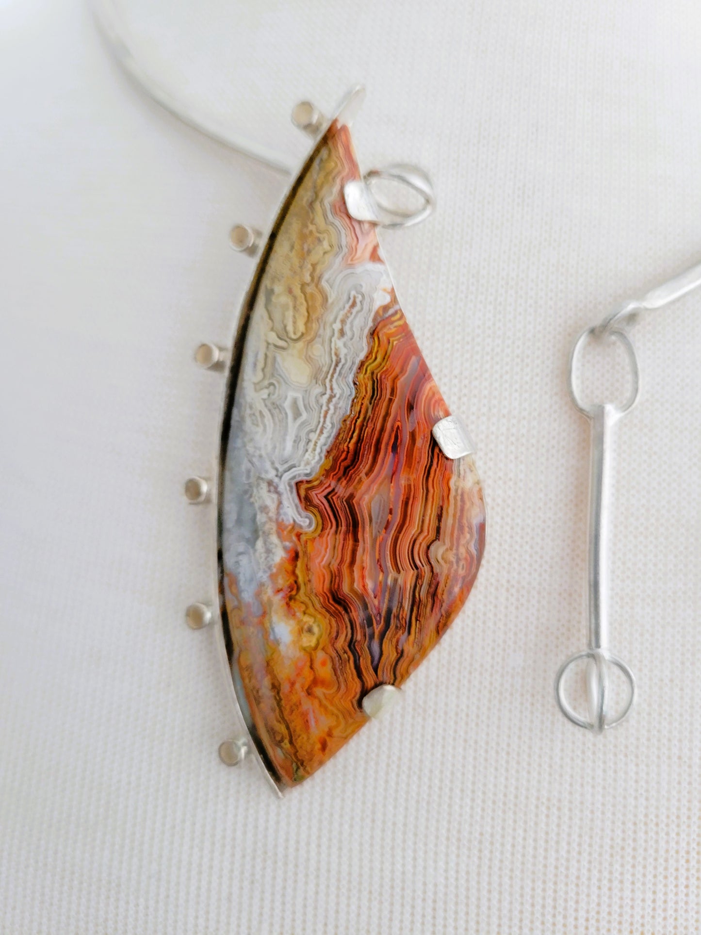 A Collar Necklace with Crazy Lace Agate