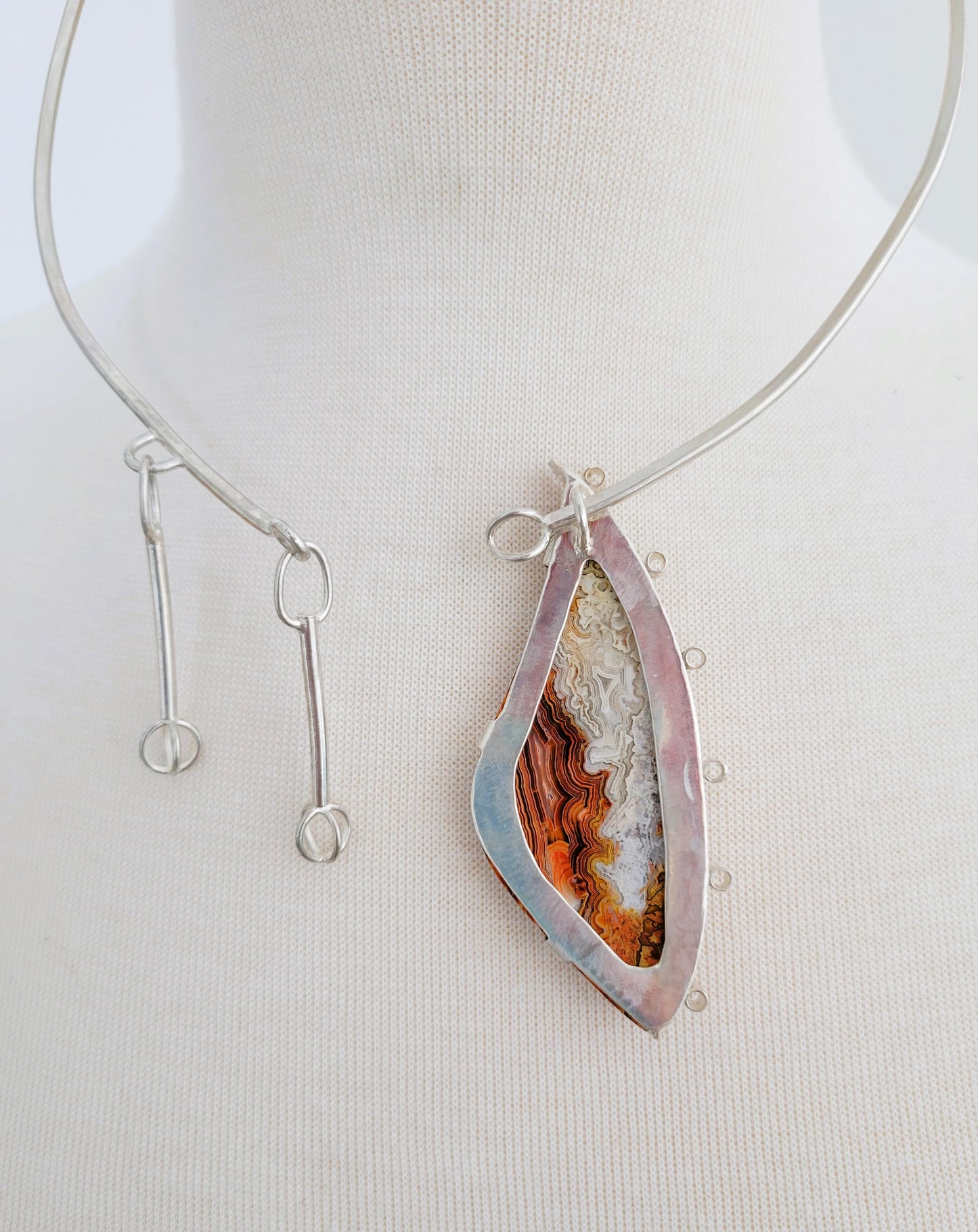 A Collar Necklace with Crazy Lace Agate