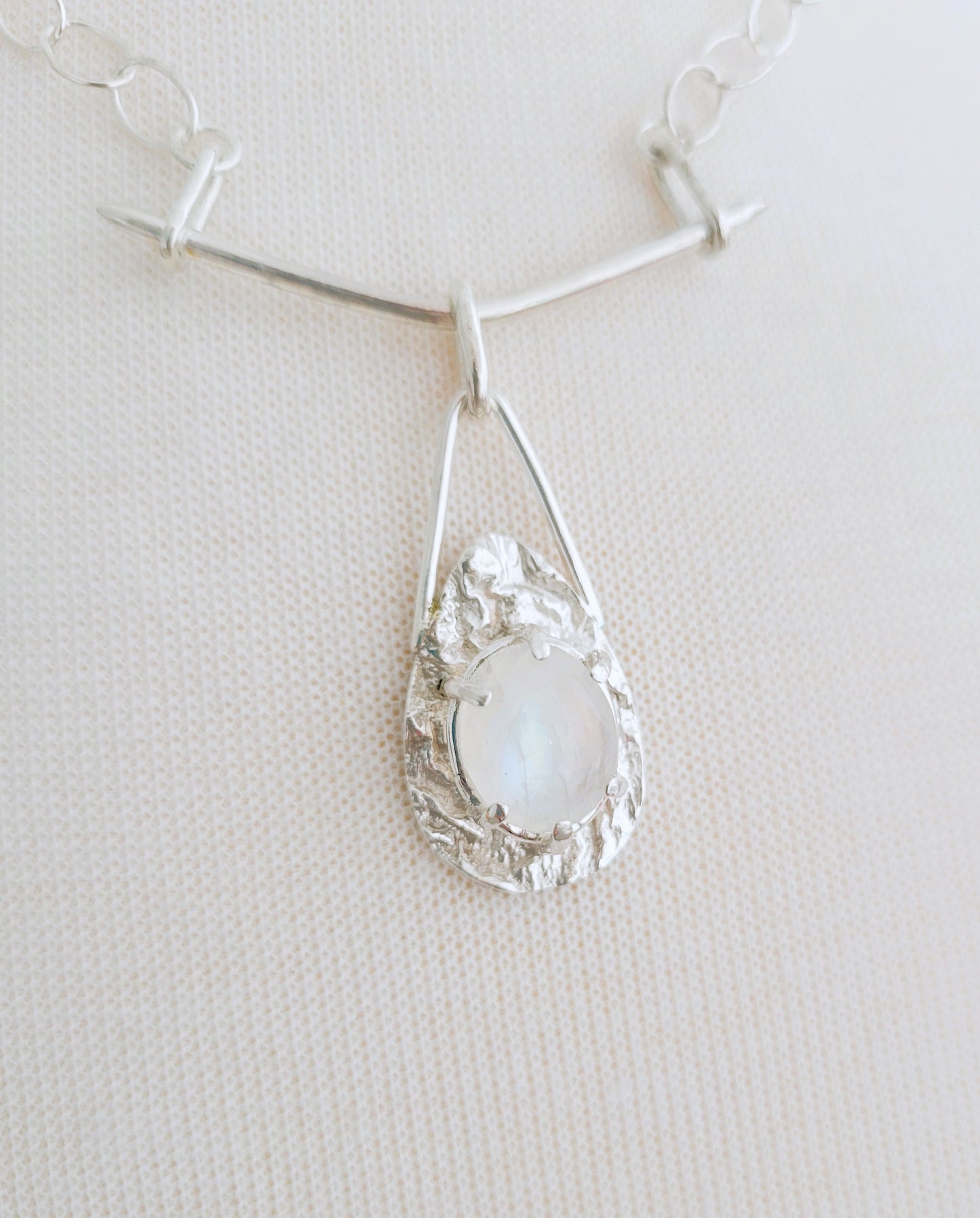 Floating Pendant on Post with Moonstone