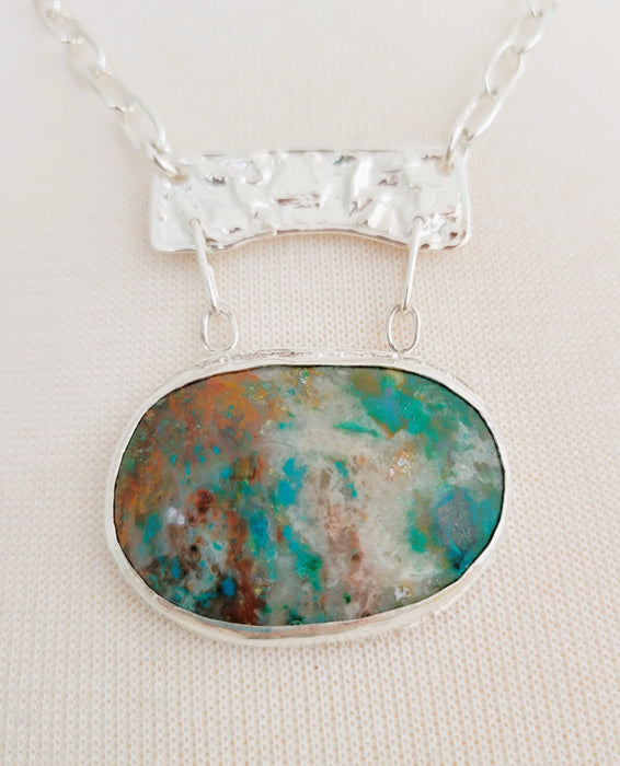 Necklace with Azurite Chrysocolla