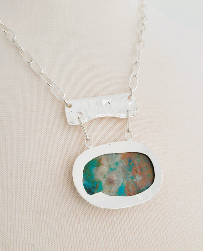 Necklace with Azurite Chrysocolla
