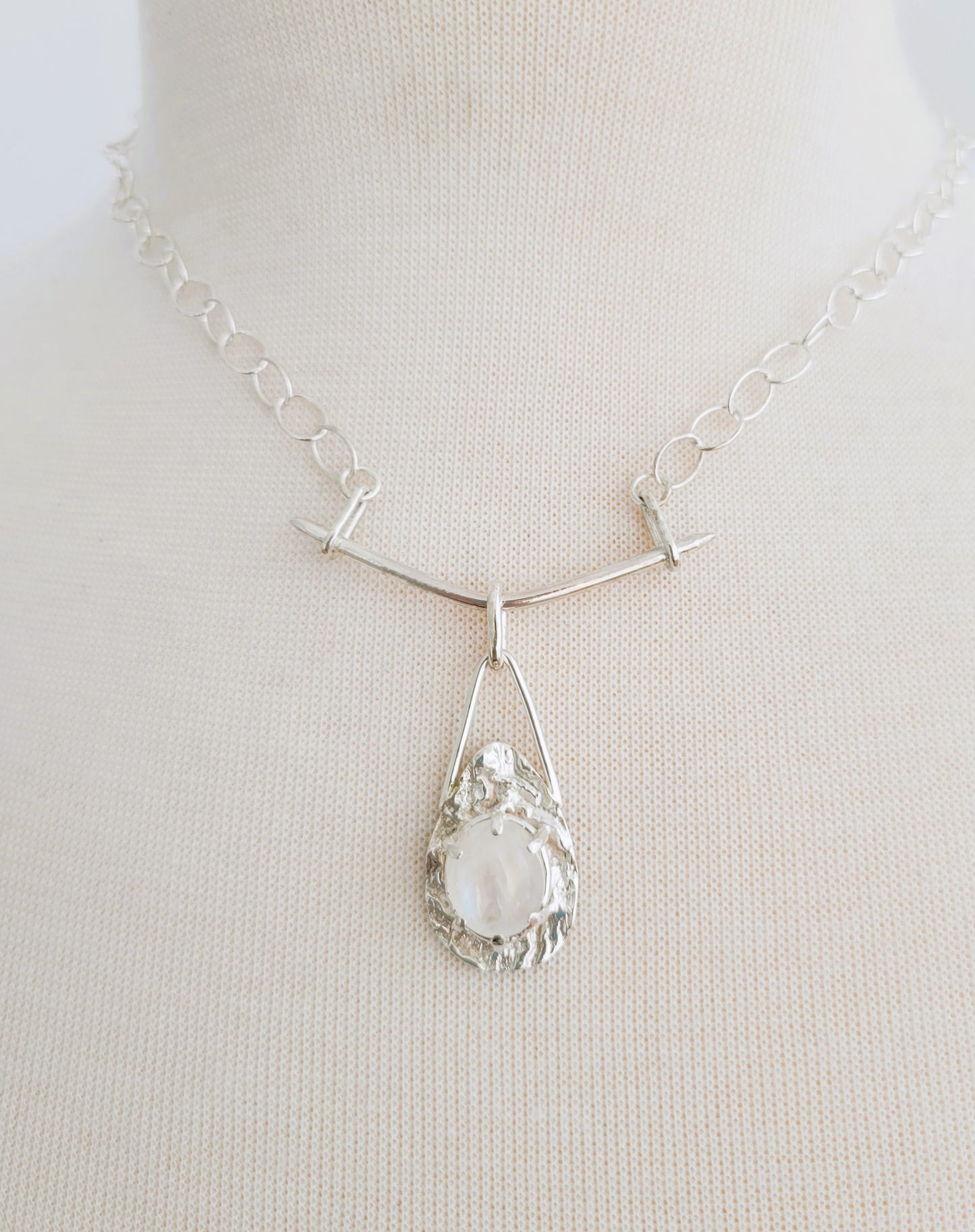 Floating Pendant on Post with Moonstone